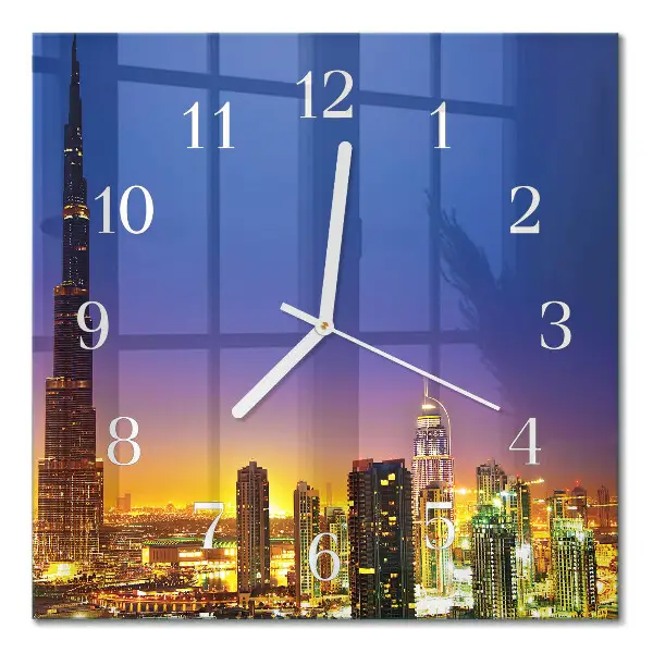 Vierkante glas klok Dubai horizon