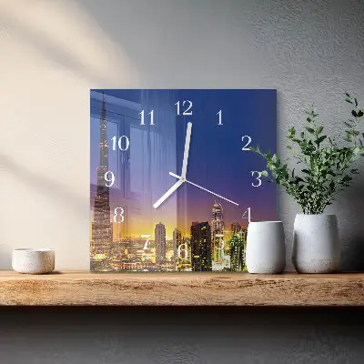 Vierkante glas klok Dubai horizon
