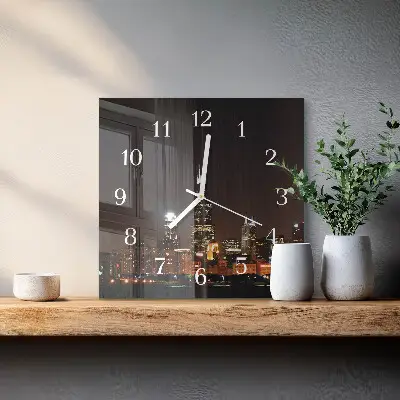 Decoratieve glazen klok vierkant Nachthorizon