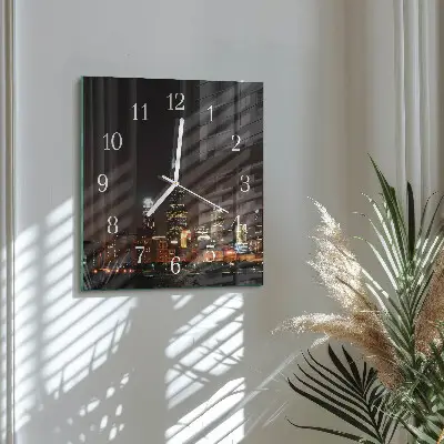Decoratieve glazen klok vierkant Nachthorizon