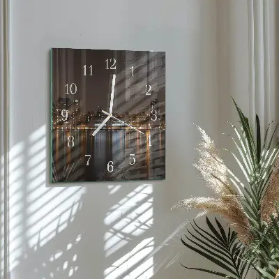 Vierkante glas klok Horizon