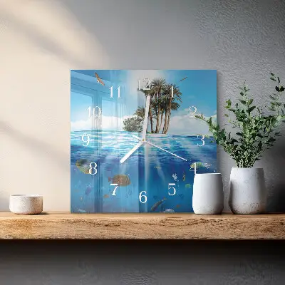 Decoratieve glazen klok vierkant Viseiland