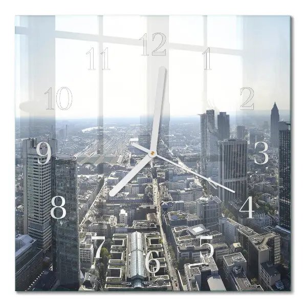 Moderne wandklok glas vierkant Horizon