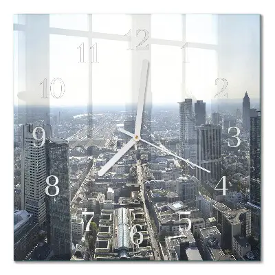 Moderne wandklok glas vierkant Horizon