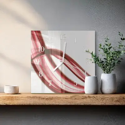 Vierkante glas klok Abstracte lijnen