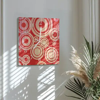 Decoratieve glazen klok vierkant Rode wielen
