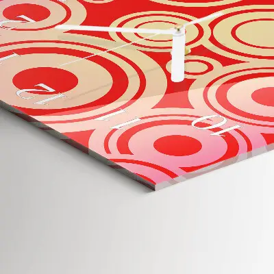 Decoratieve glazen klok vierkant Rode wielen