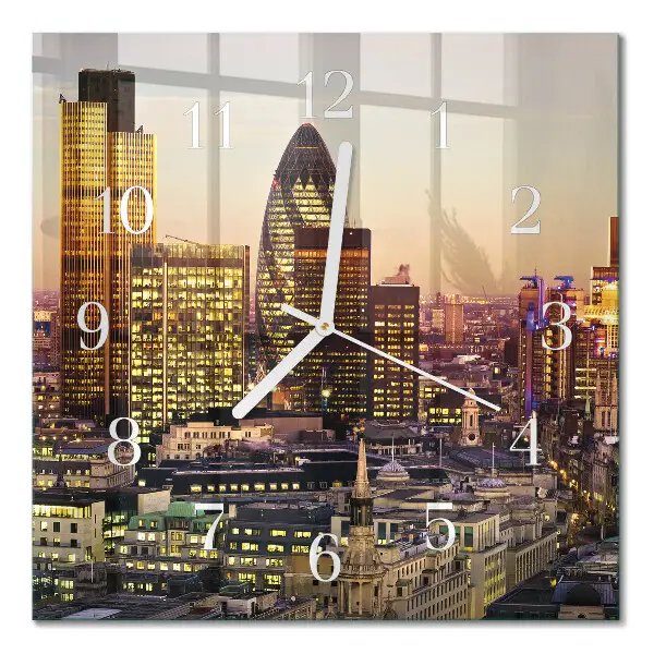 Moderne wandklok glas vierkant Londen