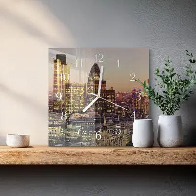Moderne wandklok glas vierkant Londen