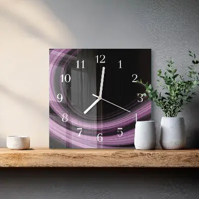 Decoratieve glazen klok vierkant Abstracte lijnen