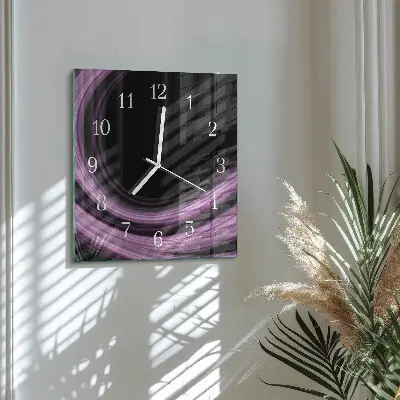 Decoratieve glazen klok vierkant Abstracte lijnen