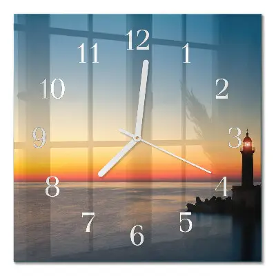 Decoratieve glazen klok vierkant Vuurtoren zee