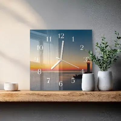 Decoratieve glazen klok vierkant Vuurtoren zee