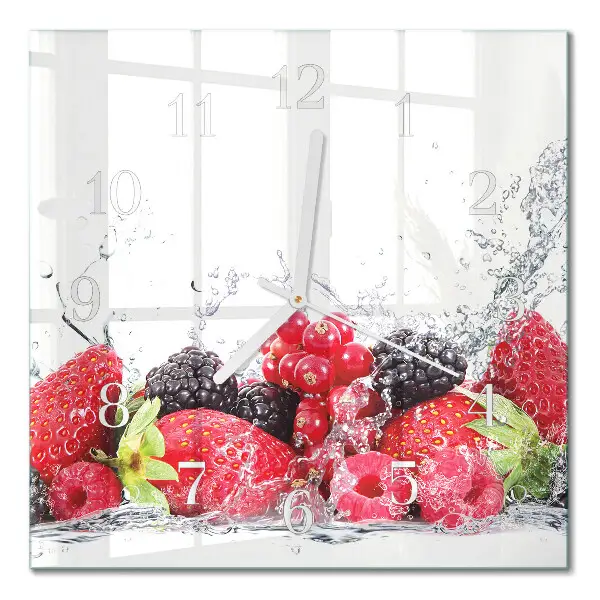 Vierkante glas klok Fruit