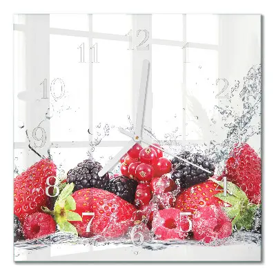 Vierkante glas klok Fruit