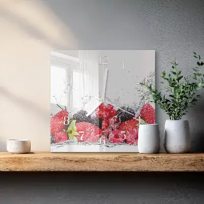 Vierkante glas klok Fruit
