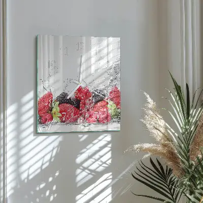 Vierkante glas klok Fruit