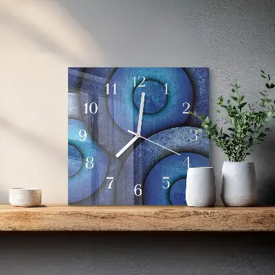 Vierkante glazen wandklok De kunst van wielen