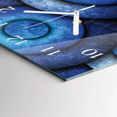 Vierkante glazen wandklok De kunst van wielen