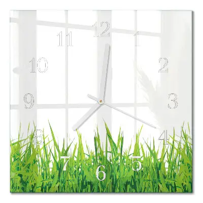 Decoratieve glazen klok vierkant Gras