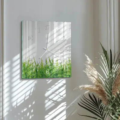 Decoratieve glazen klok vierkant Gras