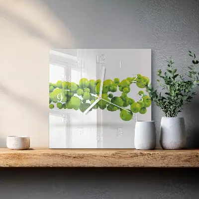 Vierkante glas klok Appels