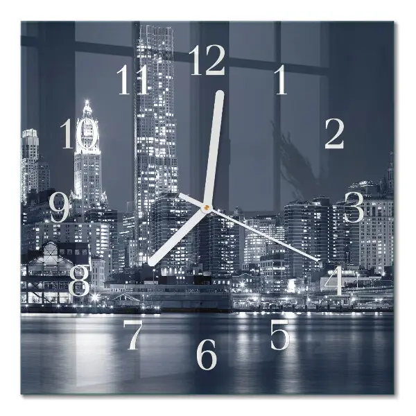 Moderne wandklok glas vierkant Horizon