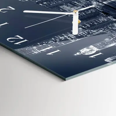 Moderne wandklok glas vierkant Horizon