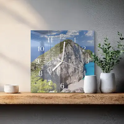 Vierkante glazen wandklok Klip