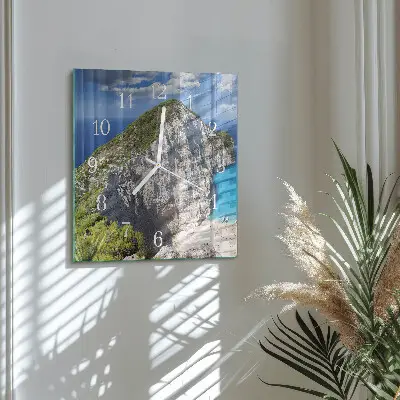 Vierkante glazen wandklok Klip