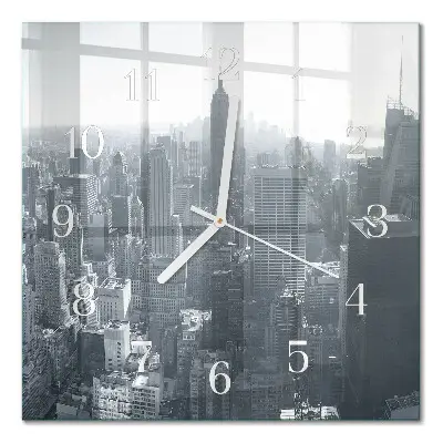 Moderne wandklok glas vierkant Horizon
