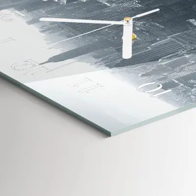 Moderne wandklok glas vierkant Horizon