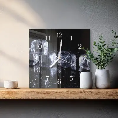 Decoratieve glazen klok vierkant Ijsblokjes