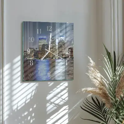 Vierkante glazen wandklok Horizon