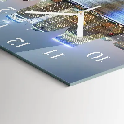 Vierkante glazen wandklok Horizon