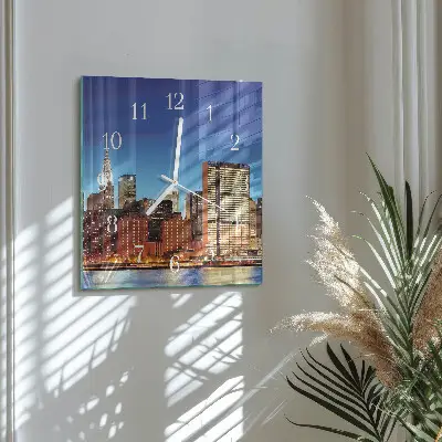 Vierkante glazen wandklok Horizon