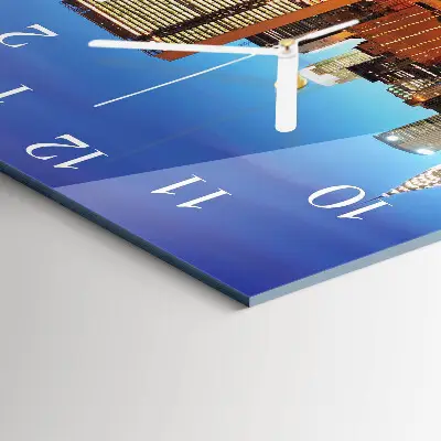Vierkante glazen wandklok Horizon