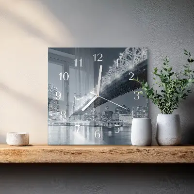 Decoratieve glazen klok vierkant Brug