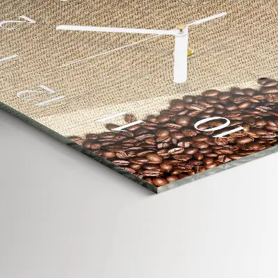 Moderne wandklok glas vierkant Koffiebonen