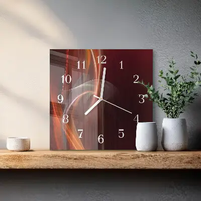 Decoratieve glazen klok vierkant Abstracte lijnen