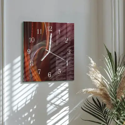 Decoratieve glazen klok vierkant Abstracte lijnen