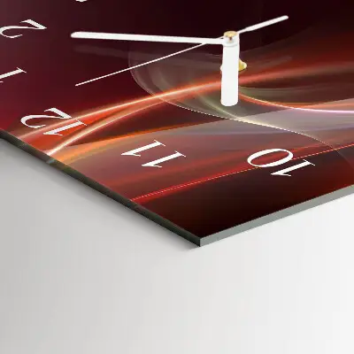 Decoratieve glazen klok vierkant Abstracte lijnen