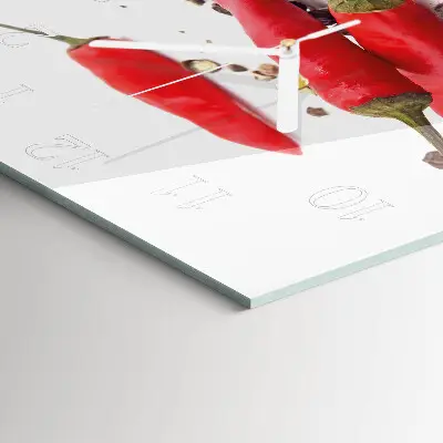 Moderne wandklok glas vierkant Chilipepers