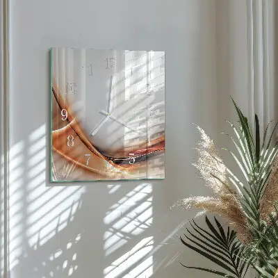 Vierkante glazen wandklok Abstractie
