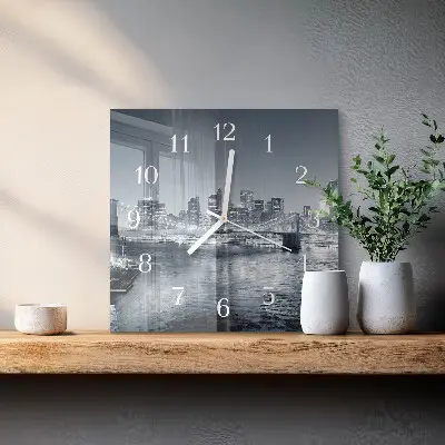 Decoratieve glazen klok vierkant Nachthorizon