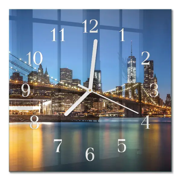 Vierkante glas klok Horizontale brug