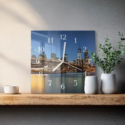 Vierkante glas klok Horizontale brug