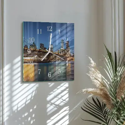 Vierkante glas klok Horizontale brug