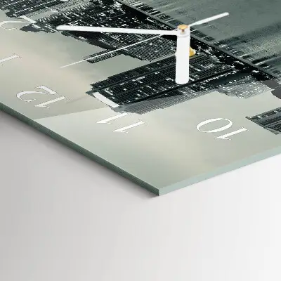 Moderne wandklok glas vierkant Horizon
