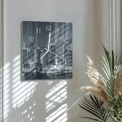 Vierkante glas klok Nachthorizon